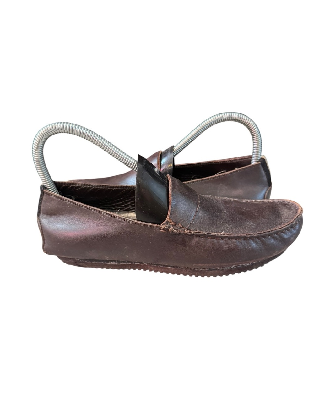 Vintage Gucci Men’s Brown Leather Driving Loafers Vibram Sole Size 7B Italy